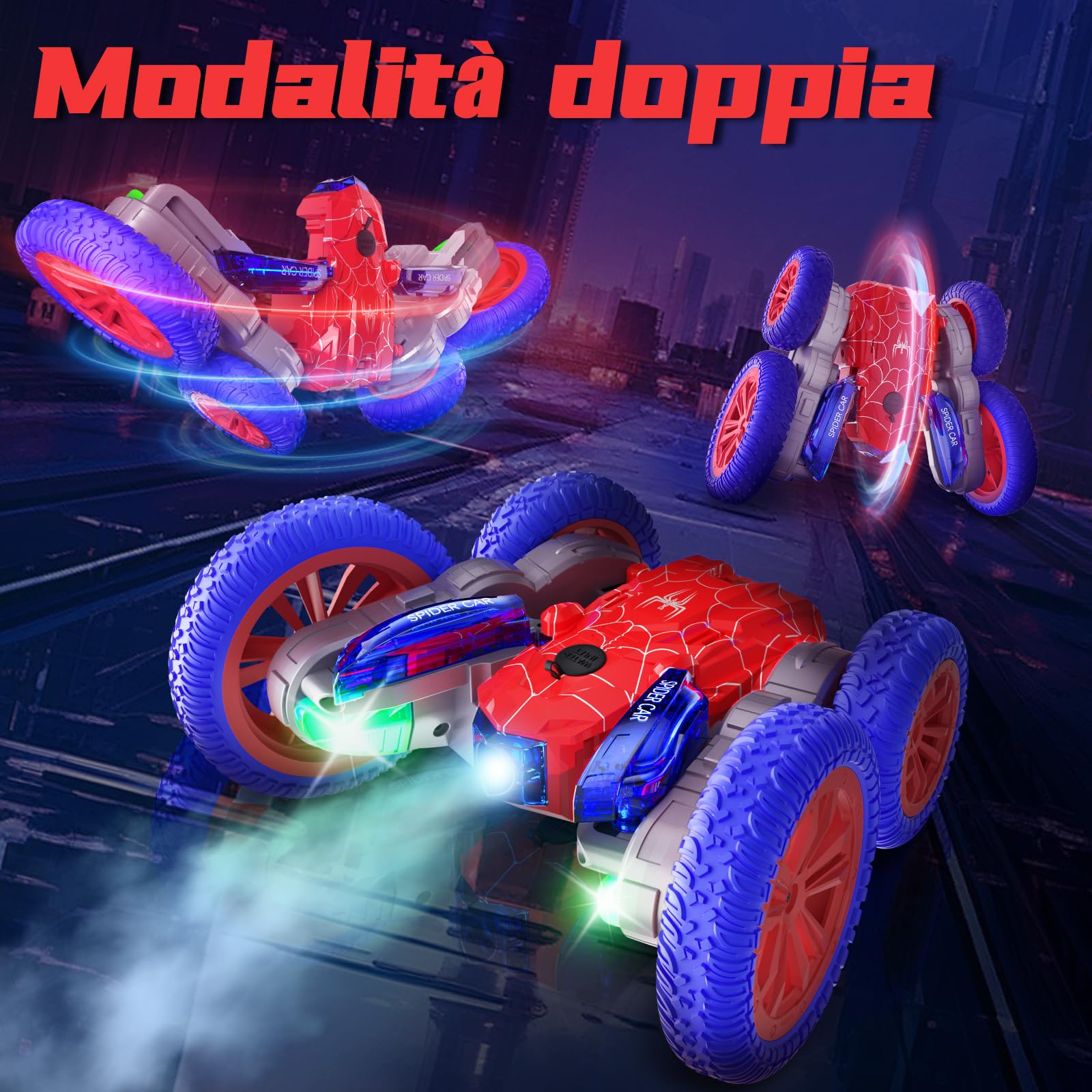 CYLION Macchina Telecomandata per Bambini, 2.4GHz 4WD Macchina Telecomandata Flip Doppio Laterale a 360° Radiocomandata per 3-12 Bambini