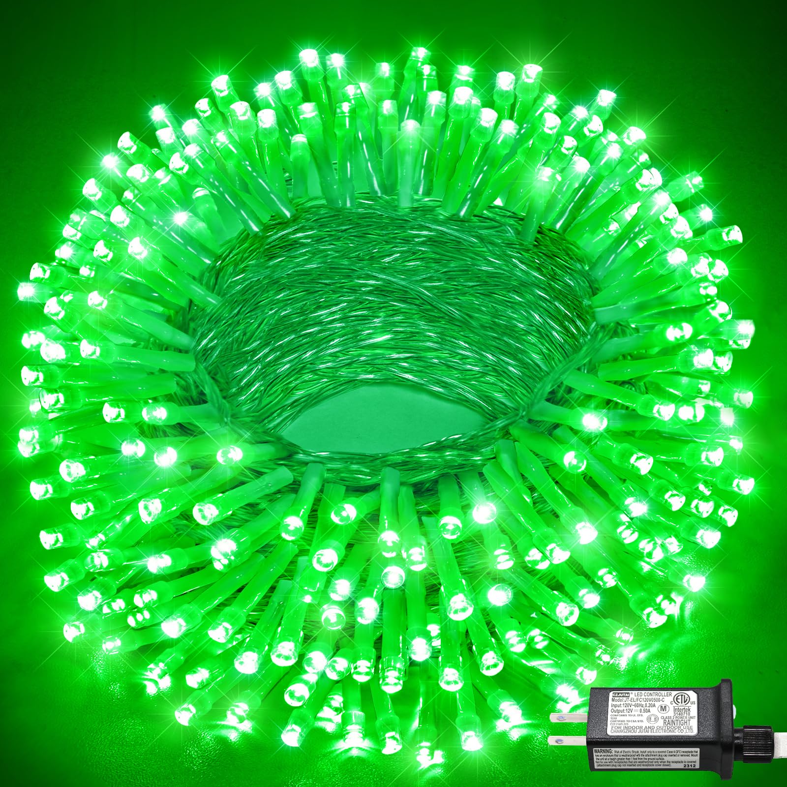 100FT 300 LED Outdoor String Lights, Connectable St Patricks Day Lights Waterproof with 8 Modes, Plug in Clear Wire Twinkle Lights for Indoor Bedroom