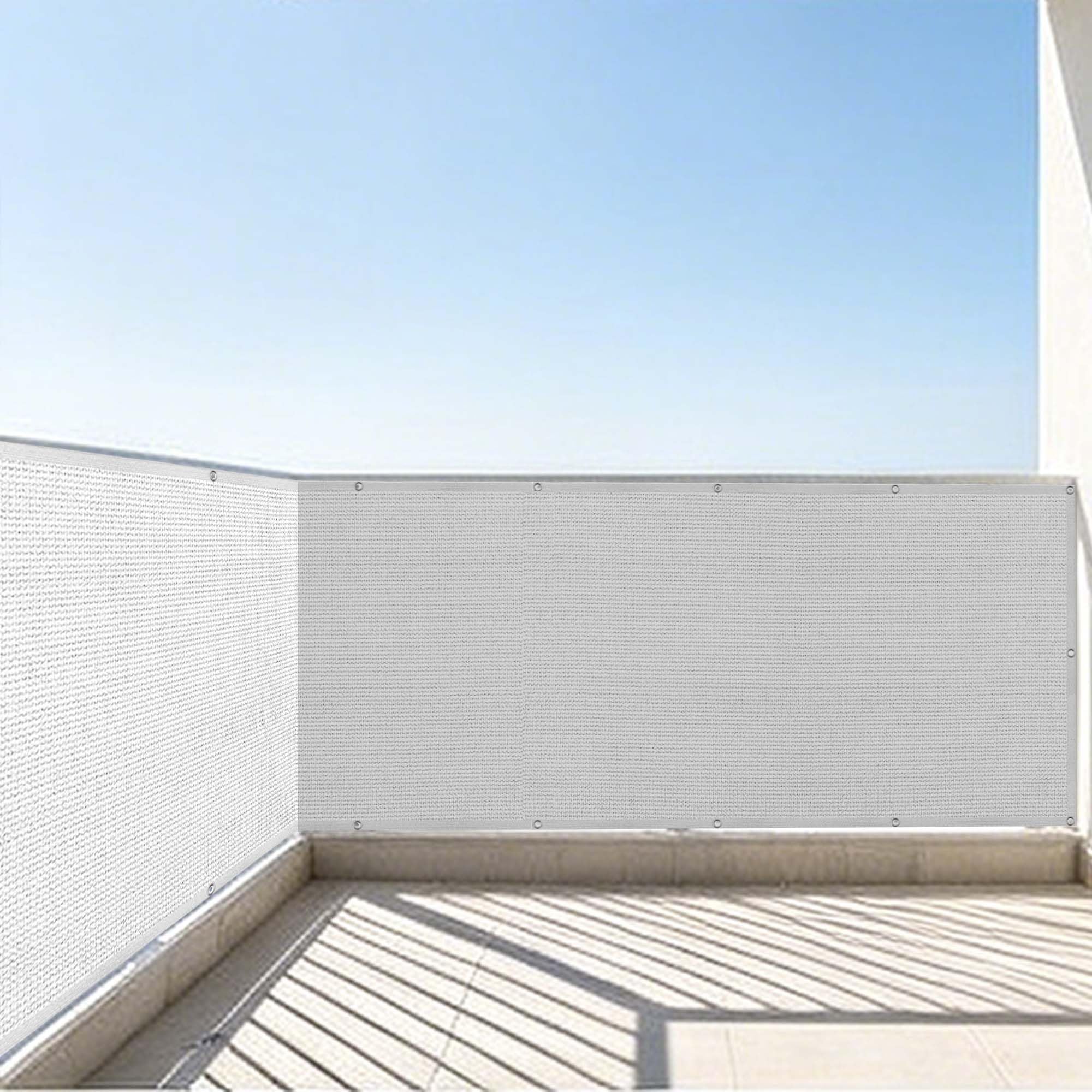 Voile ombrage respirant blanc 160 x 700 cm avec oeillets de fixation