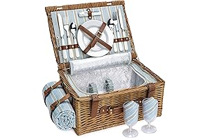 Upgraded 2-Person Picnic Basket: Perfect Gift for Newlyweds and Outdoor Gatherings