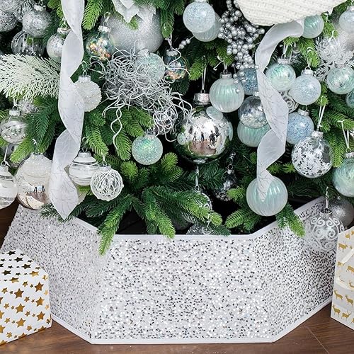 Miniatura 11 de XmasExp - Collar para árbol de Navidad, 33.5 pulgadas, falda para árbol de Navidad, decoración del hogar, anillo para árbol de Navidad, cubierta