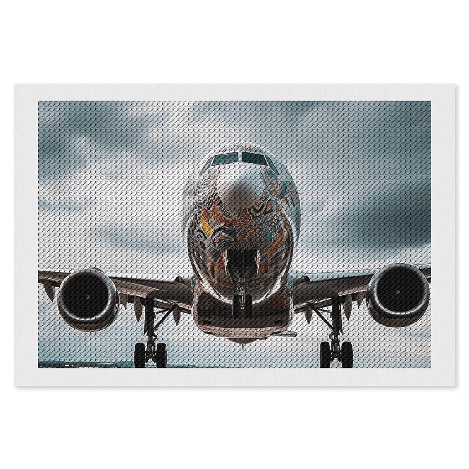 NONHAI Diamond Painting Kits for Adults - DIY Diamond Art Kits for Beginners - Full 5D Paint Drill Diamond Dots Paintings- Airplane Art Diamonds Pictures Gem Art and Craft Wall Decor 8"x12"