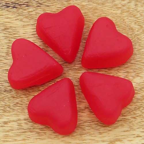 Beulah's Corazones de juju de cereza, paquete de 1 libra, 50 piezas de dulces, corazones de azufaifo, corazones de cereza a granel