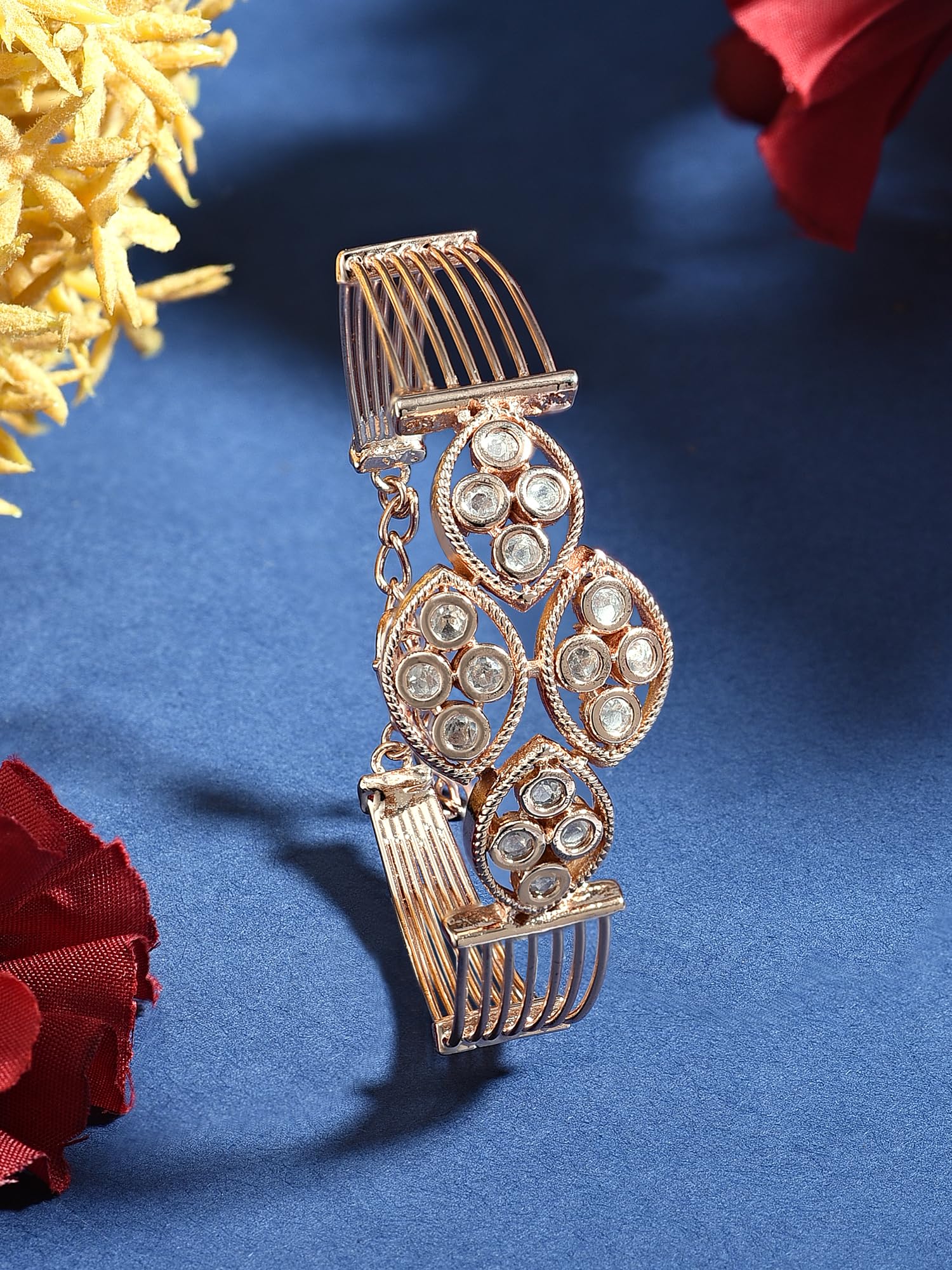 Sparkling CZ Brass Bangle Kada Bracelet
