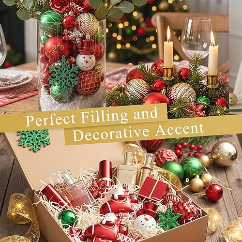 Miniatura 5 de DomeStar Juego de 70 adornos de bolas de Navidad rojas y verdes, grandes adornos de bolas de árbol de Navidad para colgar, inastillables, a granel,