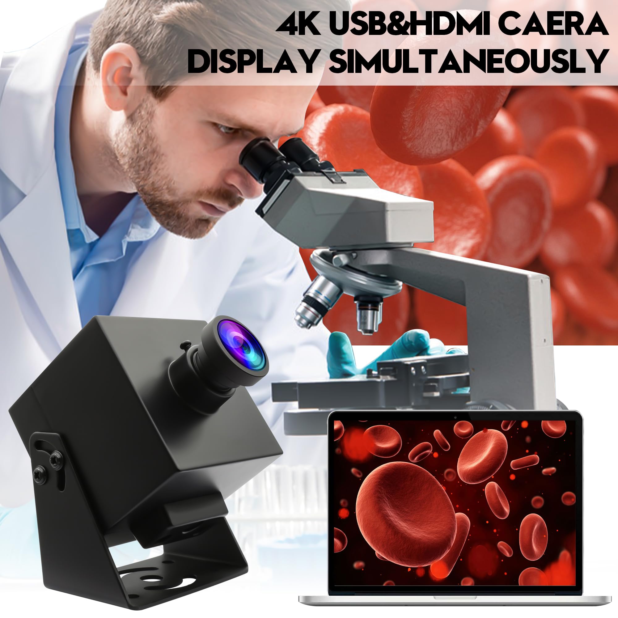 Webcam grandangolare 4K HDMI USB per computer 4K 30fps Mini UVC USB2.0 Lightburn Camera per incisore laser Zoom digitale 2X Telecamera di sicurezza USB per laptop Raspberry Pi Jetson Nano