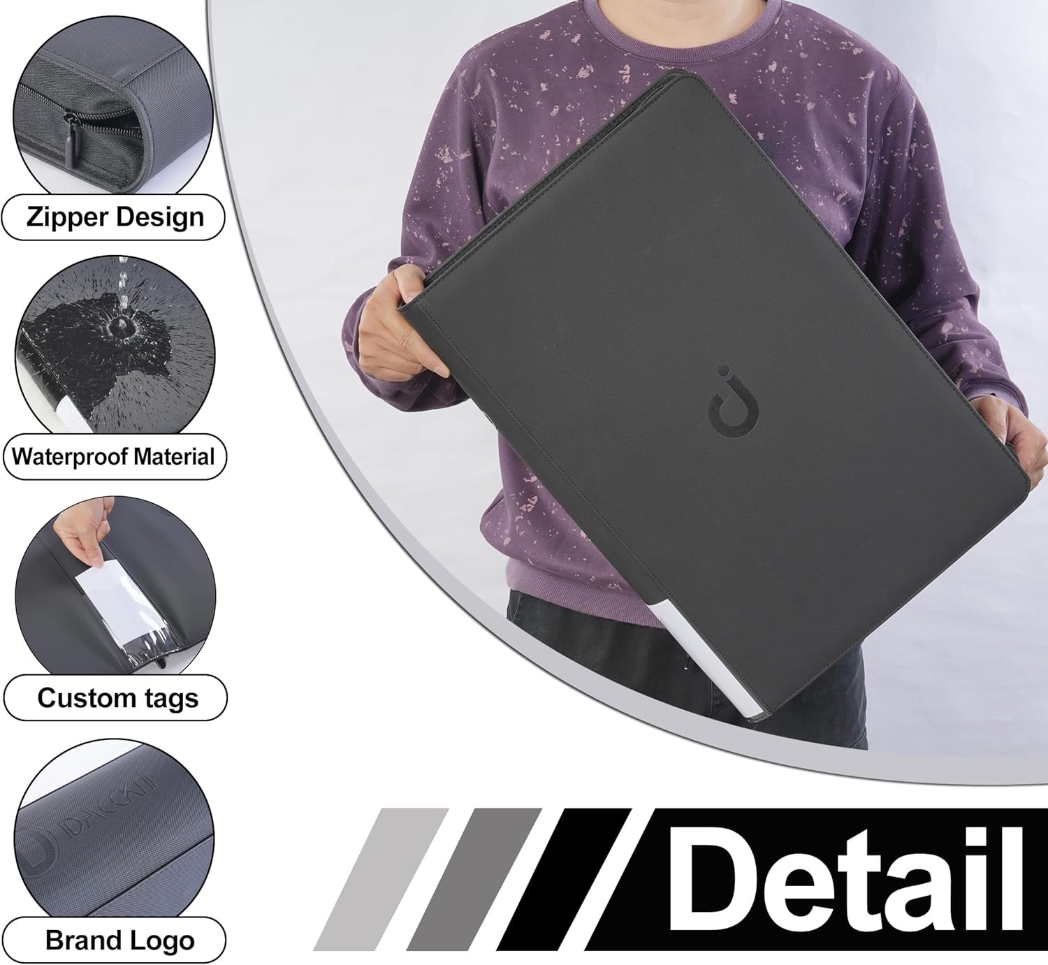 D DACCKIT Graded Card Binder - Slab Binder Fits 90 Cards, 9 Pocket Slab Album with Sleeves Compatible with PSA CGC BGS SGC Slabs （Model A, Classic Black）