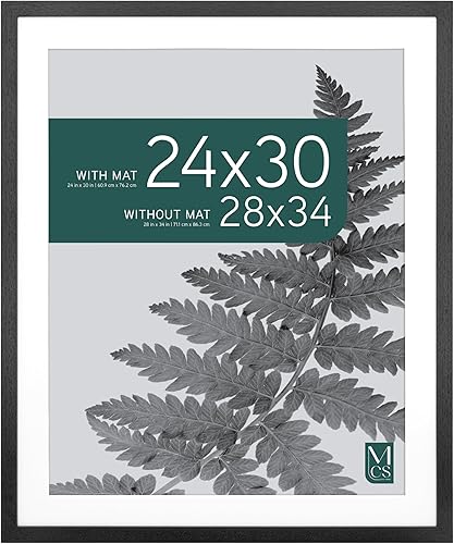 Vista 296 de MCS Studio Gallery Marco para póster de 16 x 24 pulgadas, imitación de veta de madera de color negro, colgar en horizontal o vertical, grande