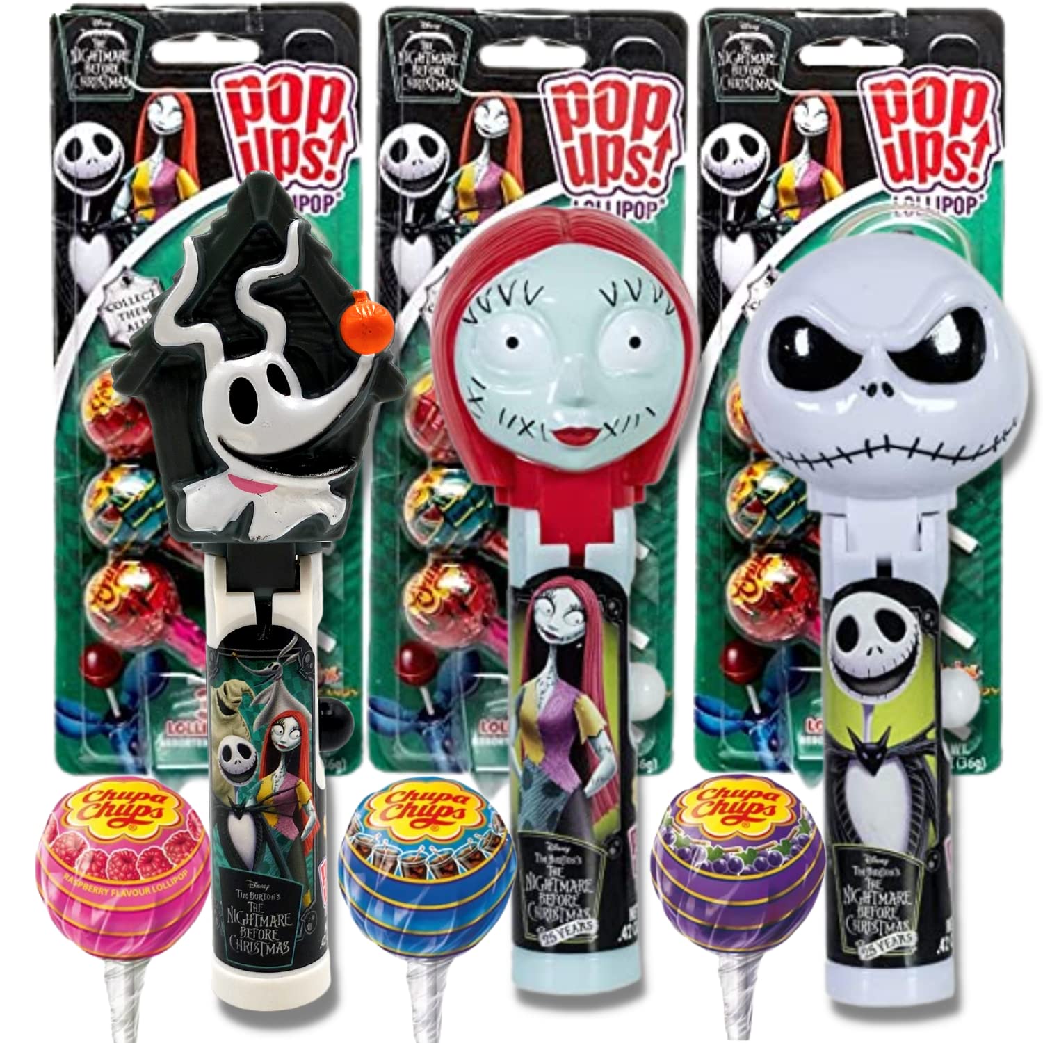 Tim Burton's The Nightmare Before Christmas Pop Ups With 3 Chupa Chups Lollipops, 3