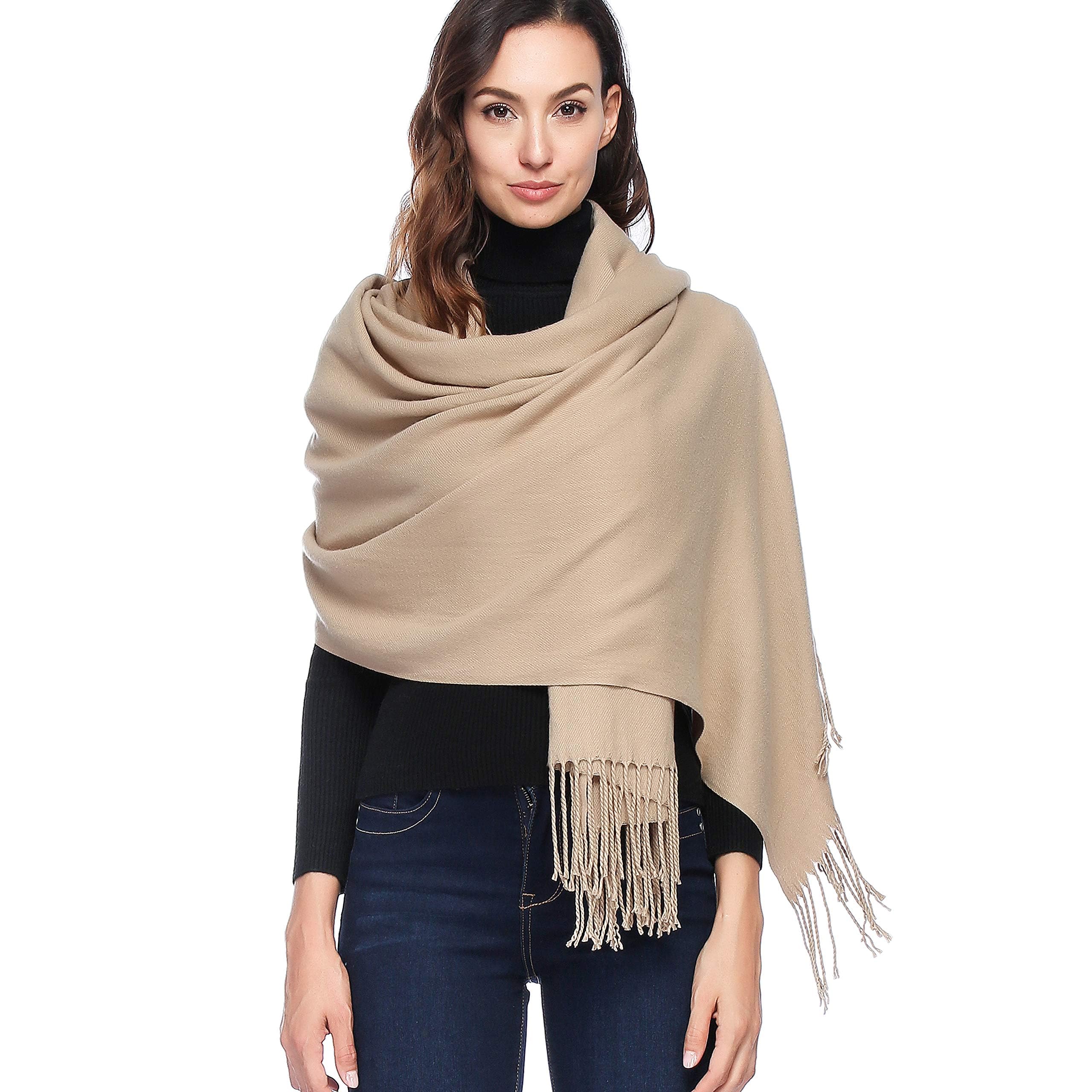 Écharpe Pashmina Femme - Cachemire Et Laine, Touché Soyeux, 30 Couleurs