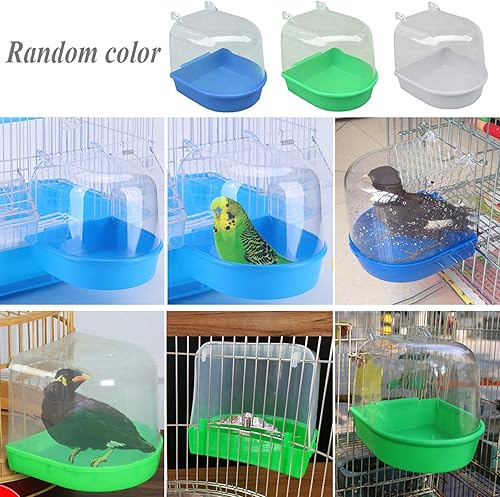 Miniatura 2 de kathson Caja de baño para loros, jaula de pájaros, suministros de accesorios, bañera para periquitos, mascotas, novias, periquitos canarios, loro
