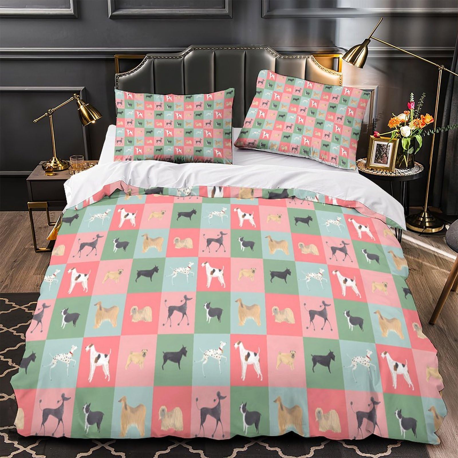 Parure de lit Doberman 3D pour décorer une chambre d'adolescent moderne