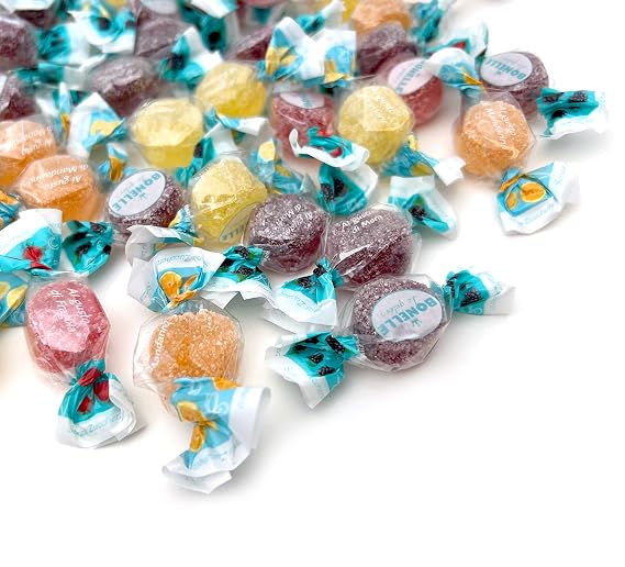 Bonelle Fruit Jelly Candy, Sugar Free Candy Individually Wrapped, 1 Lb Bag | Naturally Flavored Dye Free Candy, Assorted Flavors Italian Candy
