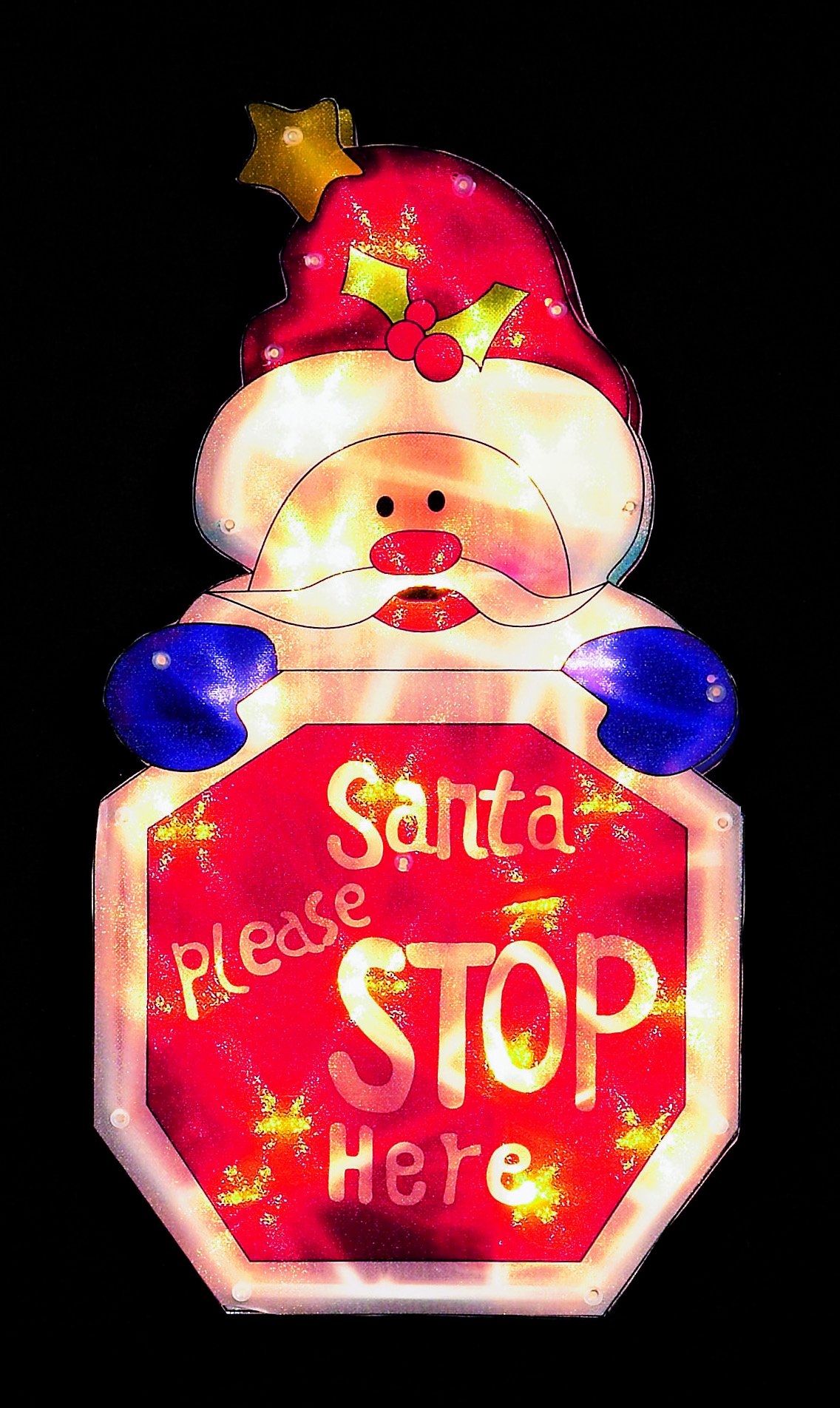 Premier Please Stop Santa! Santa Please Stop Here Window Silhouette Christmas Decoration