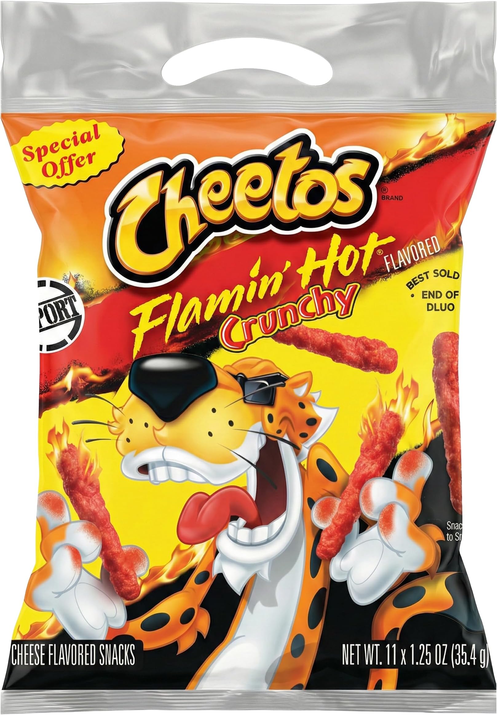 Cheetos Crunchy Flamin Hot Chips Multi-Pack (11 Pack) 13.75 OZ (390g) - Export