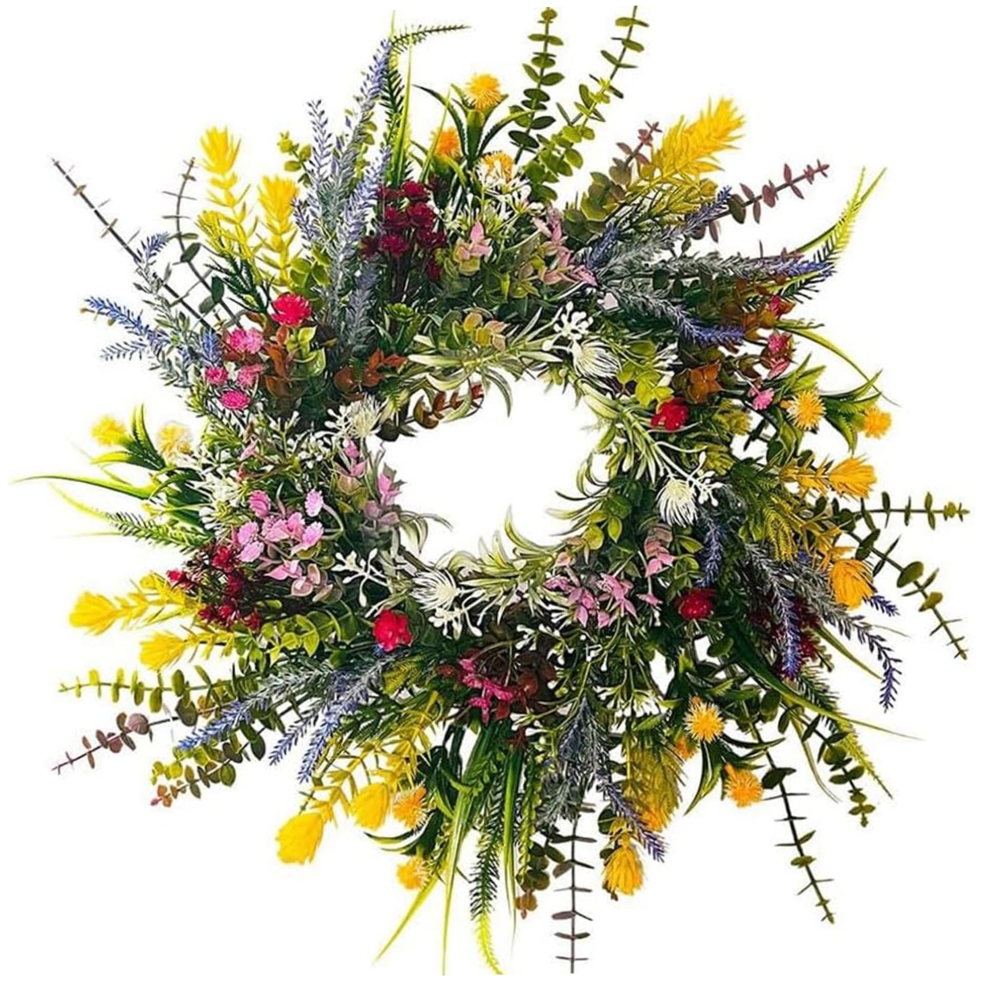Couronne de lavande pour porte d'entrée accueillante et porche fleuri
