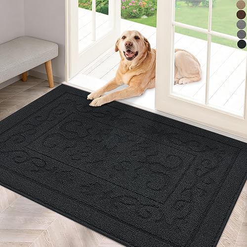 FONEYI Tapete para puerta de interior de 20" x 32", tapetes atrapasuciedad antideslizantes para entrada lavables, tapete de bienvenida absorbente