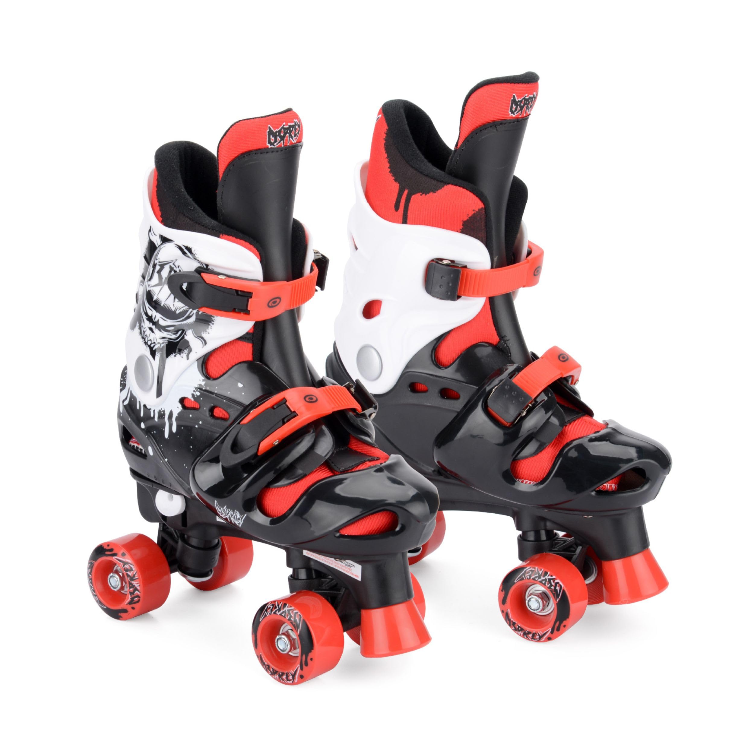 Osprey Quad Skates for Beginners, Adjustable Sizing, 4 Wheel Skates, Durable Safe-Lock Straps, Multiple Colours