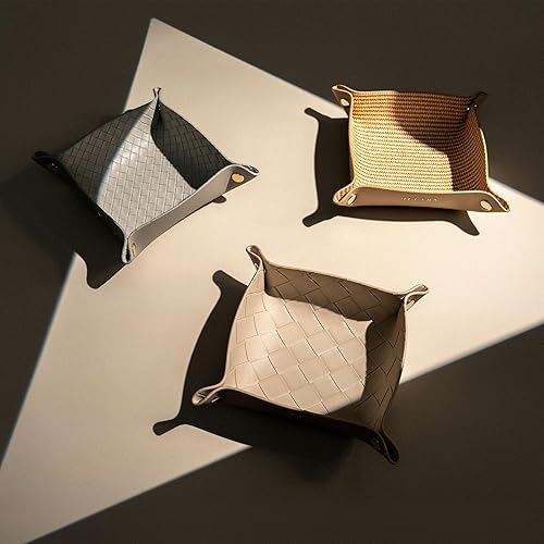 Miniatura 2 de OLETHA Bandeja estética para valet plato Little Catch-all soporte de joyería para viajes textura trenzada