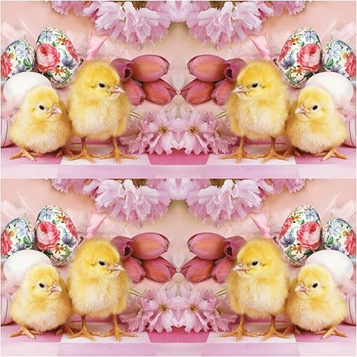 Keep Unique Servilletas de papel de Pascua de 13 x 13 pulgadas, 20 unidades, servilletas de cóctel de cereza impresas de 3 capas para arte, cena y