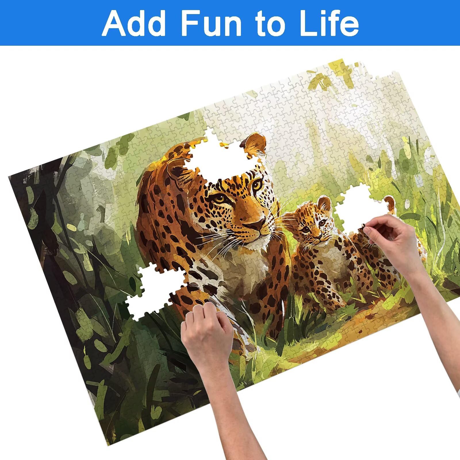 Puzzle 4000 Pezzi Leopardo, Puzzle Animale 4000 Pezzi Arte per Adulti e Bambini, Misura: 141.5x87.5 cm, Puzzles Legno per Adulti con Squisita Scatola di Imballaggio, Regalo Donna, Regalo Uomo, -9129