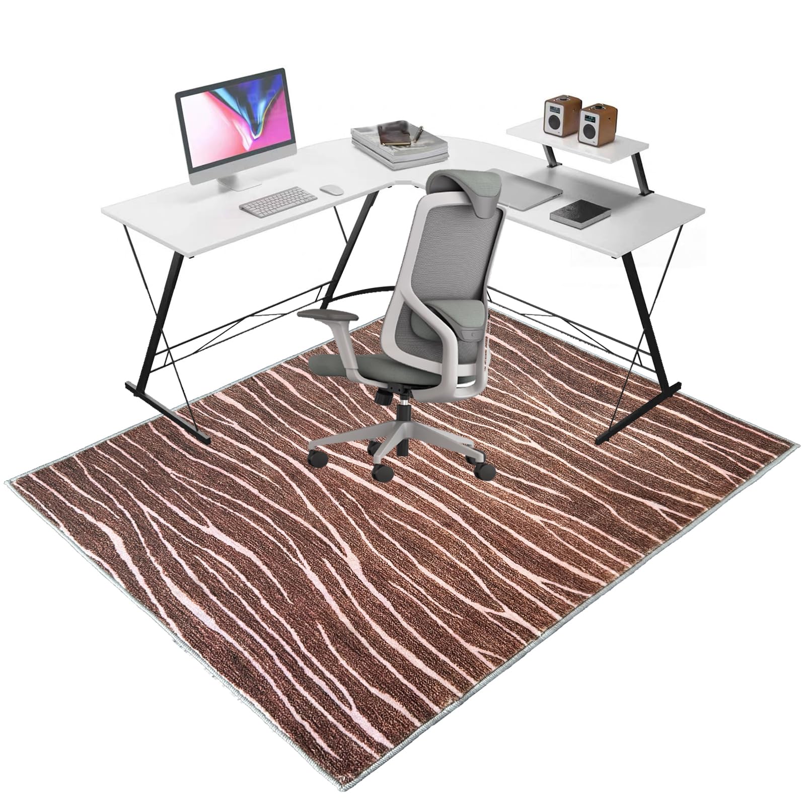 Desk Chair Mat for Carpeted Floors, Heavy Duty Office Gaming Chair Mats for Carpeted and Hardwood Floor, Office Chair Rug Protector for Rolling Chair, Non slip Floor Protection Mat 120 x 150 cm