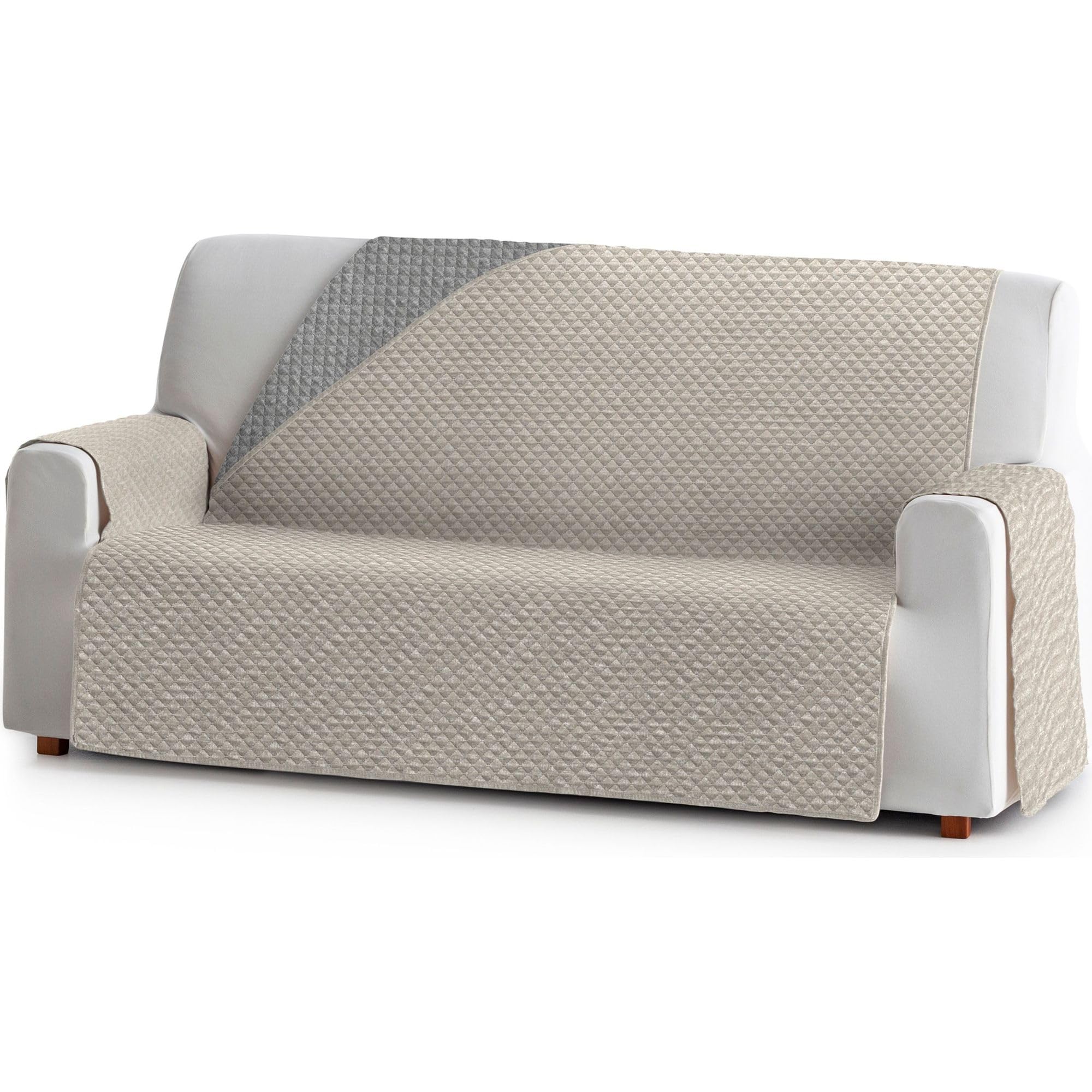 Housse de canapé réversible 4 places beige pour animaux | ECOMMERC3