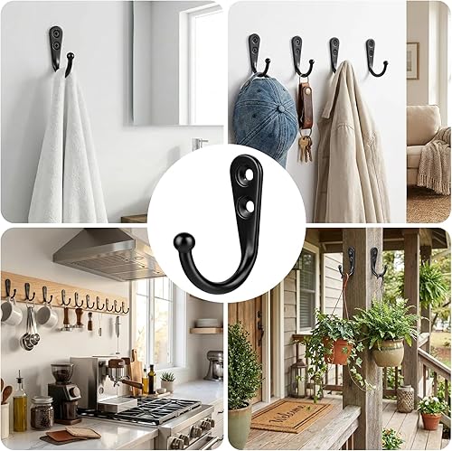 Miniatura 5 de 60 unidades de ganchos de pared para colgar, ganchos pequeños reforzados para pared para sala de estar, baño, cocina, dormitorio para llaves, tazas