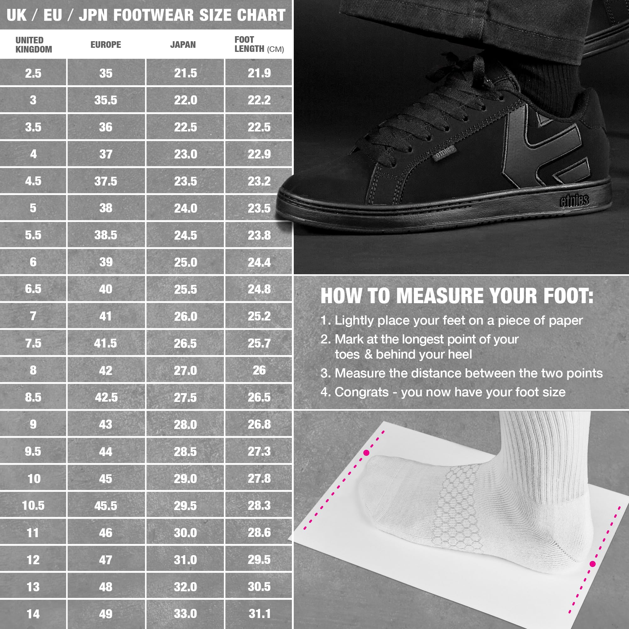 Etnies Fader - Zapatillas de Skate para Hombre, Color Gris Oscuro y Negro