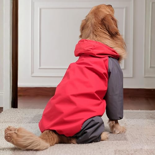 Furryfits Storm Guard Waterproof Dog Raincoat with Hood | Lightweight Dog Rain Jacket for Rain & Outdoor Use | Full Sleeve Protection | Comfortable Fit for Small, Medium & Large Dogs, 30