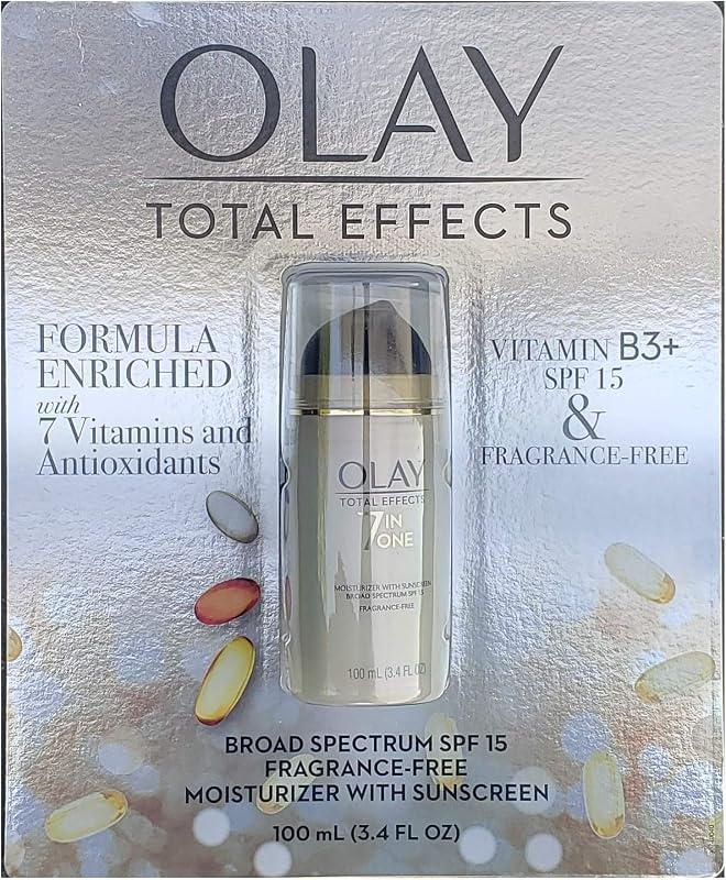 5282009 Efectos totales Crema hidratante SPF 15 con protector solar, sin fragancia, 3.4 oz