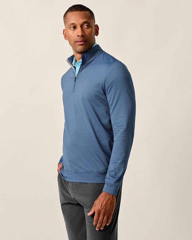 Amazon.com: johnnie-O Jamie Jacquard Stretch 1/4-Zip Pullover Navy