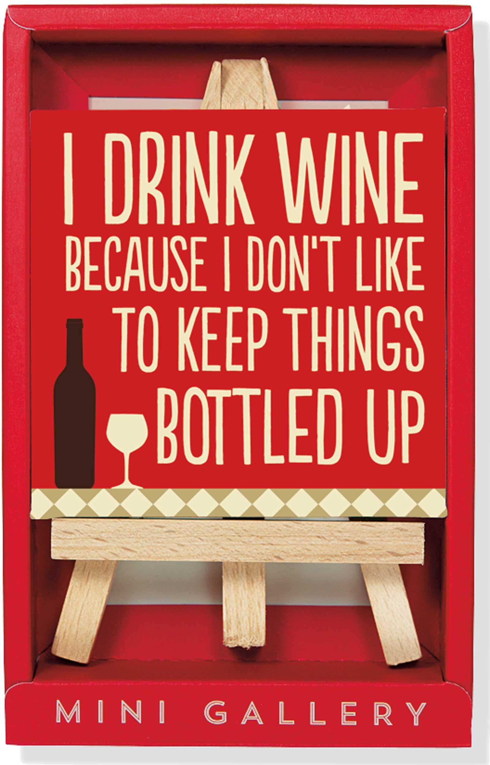 Wine: Artwork With Mini Easel Gift Set