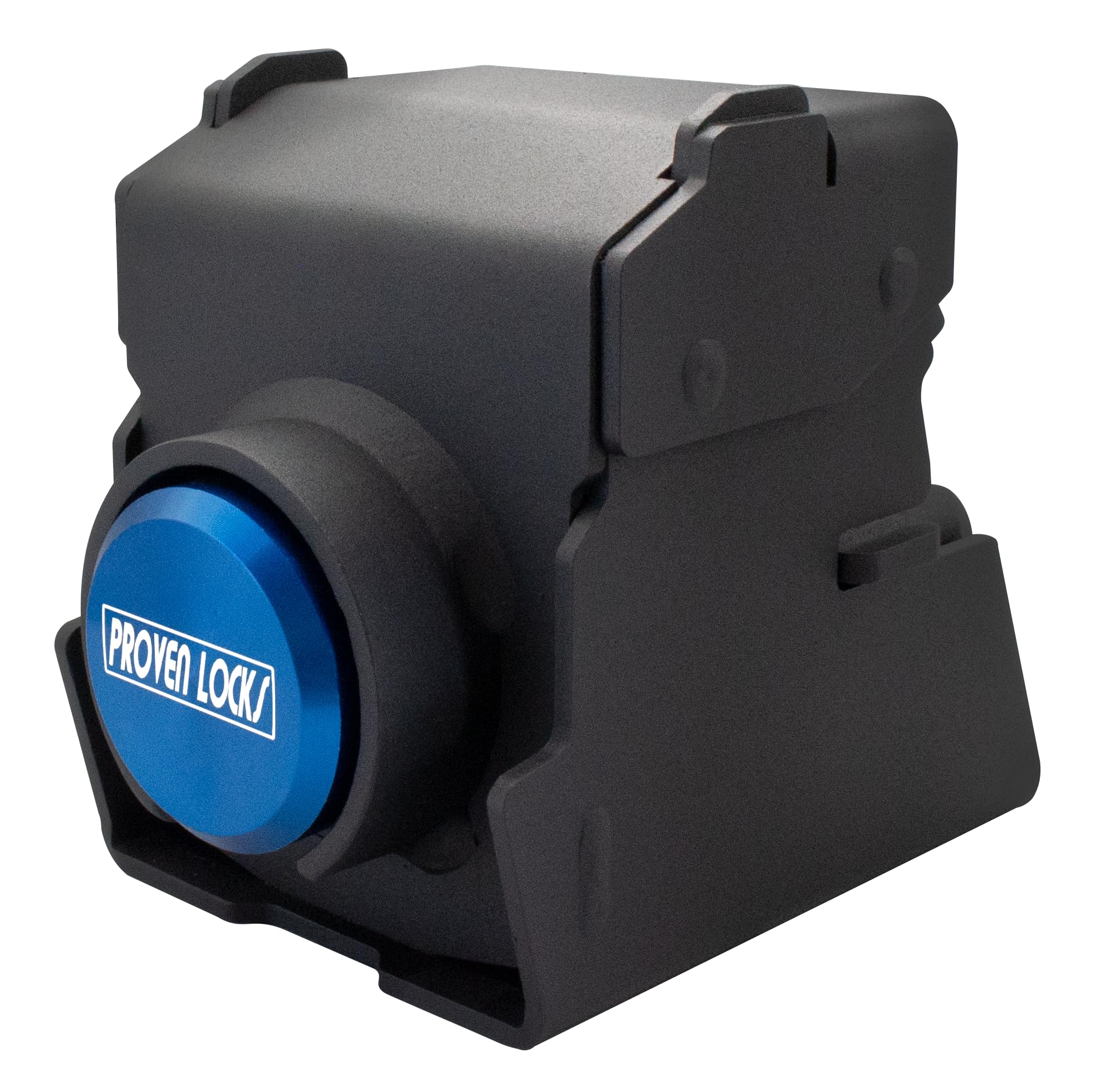 Proven Industries Model 2516 Trailer Lock, Fits 2 5/16-Inch Couplers, Made in The USA (Blue-Square)