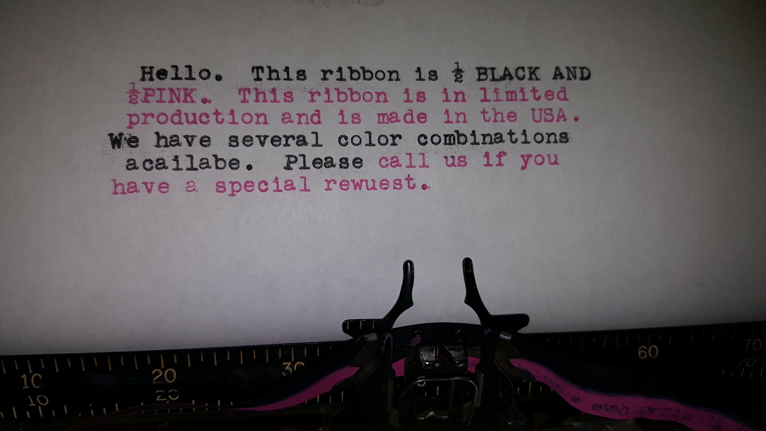 Black and Pink Typewriter Ribbon for We R Memory Keepers Typecast Typewriter