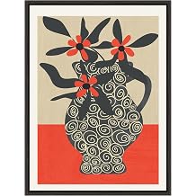 Amanti Art Framed Canvas Wall Art 24x18 Modern Bloom by Flow Line, Framed Wall Art Canvas, Still Life Artwork, Modern Contemporary, Casual Decor, Medium Poster Painting for Living Room, Bedroom,