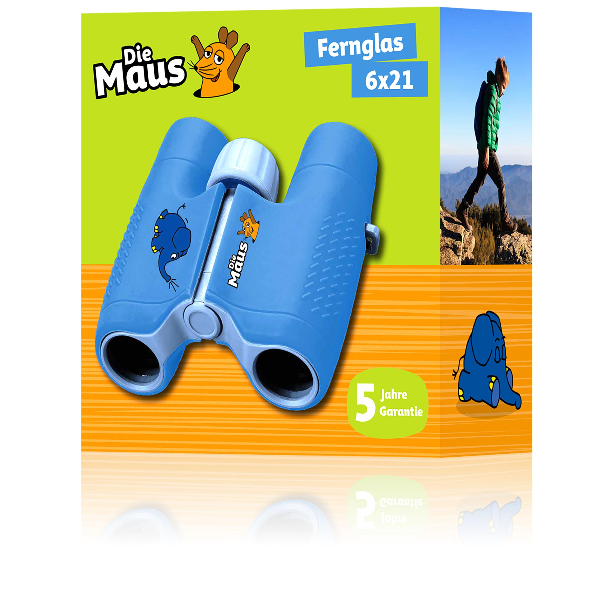 DieMaus Binoculares 6x21 para niños con Bolsa - Binoculares duraderos y Ligeros para jóvenes exploradores