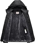 WULFUL Men's Ski Jackets Warm Winter Snow Windbreaker Resistant Snowboard Fleece Coat Mountain Waterproof Parka with Hood