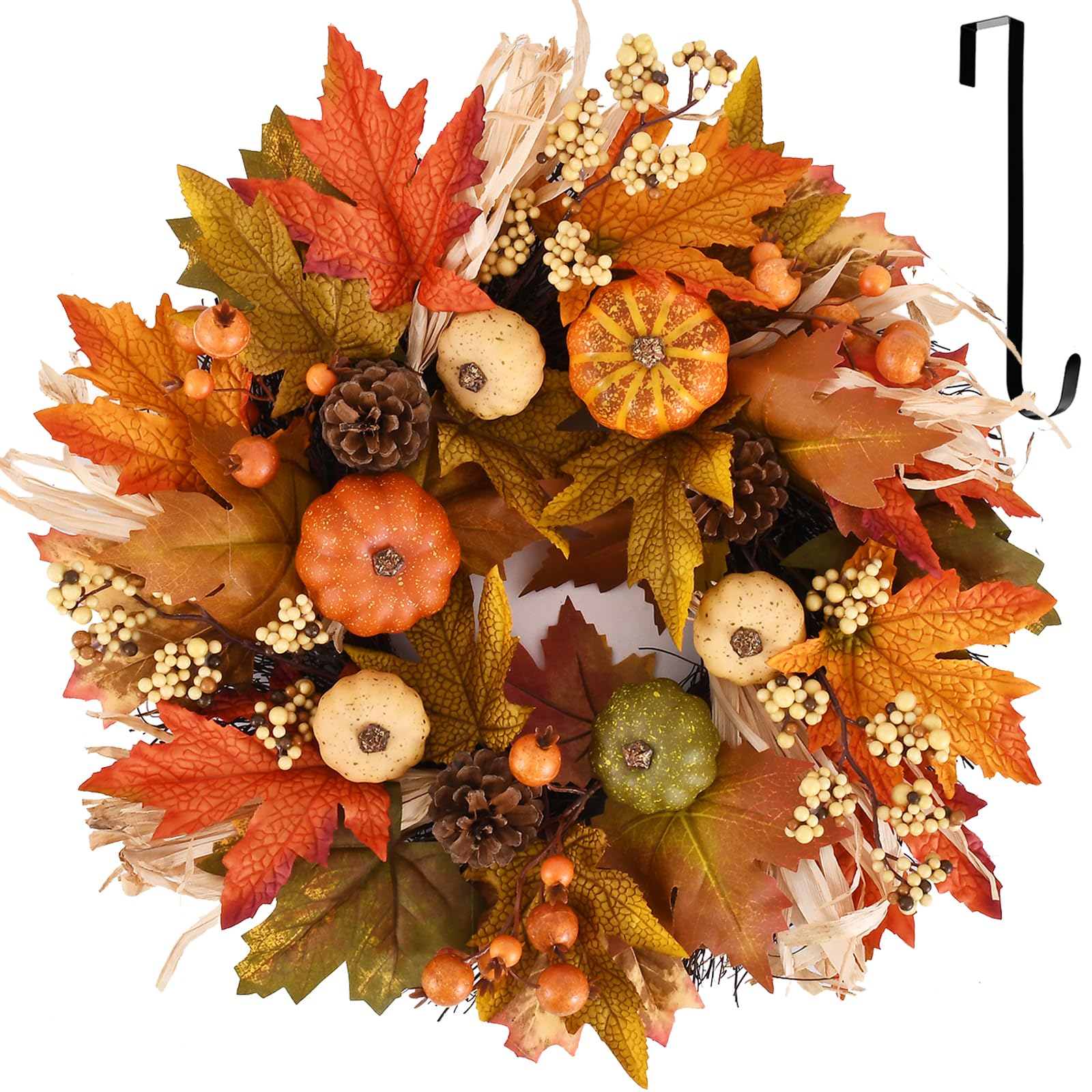 Couronne D'automne Pour Porte D'entrée, Décorations D'automne Pour