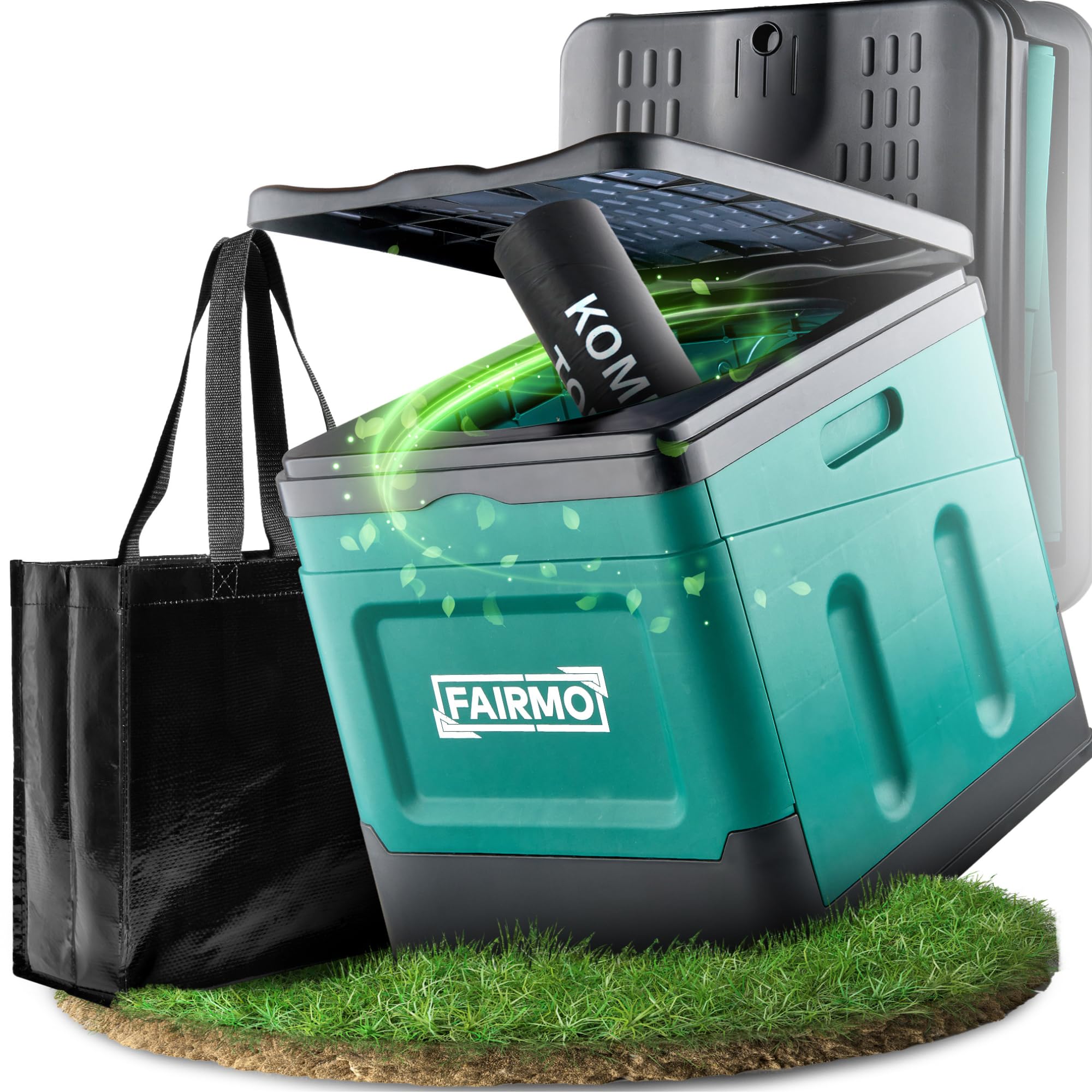 FAIRMO Toilettes de camping compactes pliables (avec sac et 24 sacs) – Toilettes sèches Camping sans produits chimiques – Toilettes de camping avec couvercle – En déplacement, festival, urgence