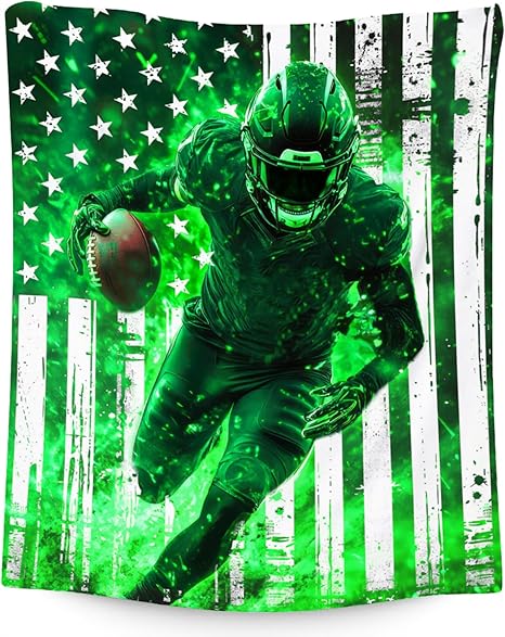 Football Blanket, Boys Blankets Gifts, Sports Theme Gifts for Kids, Fluffy Flannel Throw for Couch & Sofa, 60"x80"