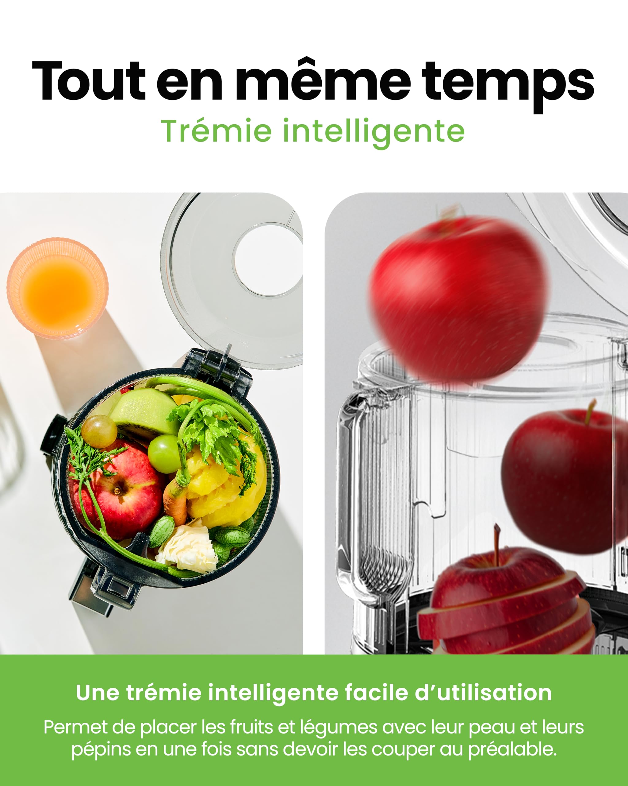 Hurom H70ST Nouveau Slow Juicer | Presse à froid électrique | Extracteur de jus pour légumes et fruits | Capacité de 1,8 L | Fonction d'extraction automatique | Sans BPA | Garantie 15ans | Noir mat