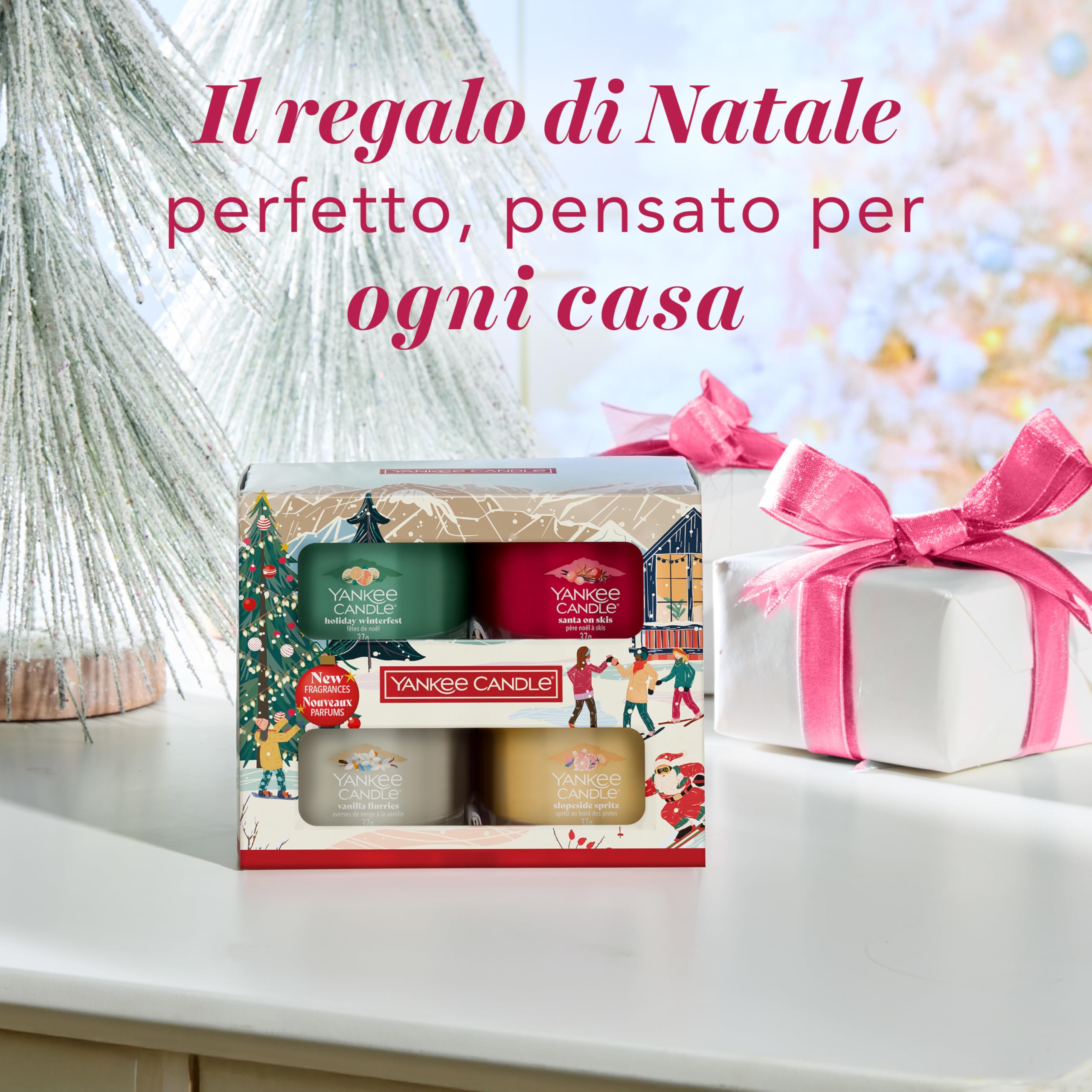 Yankee Candle Set regalo di candele profumate di Natale | 4 mini candele votive riempite | Collezione Après Ski | Regali di Natale perfetti per le donne