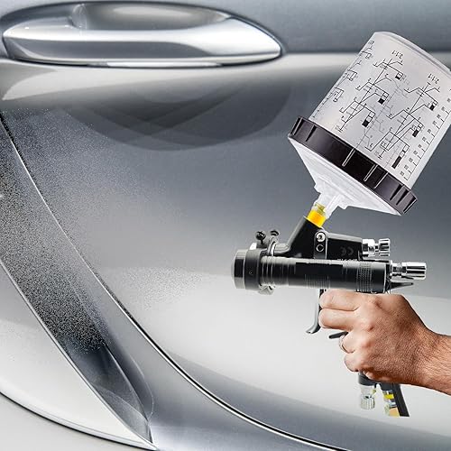 Miniatura 6 de MDH Juego de vasos desechables para pistola de pintura con sistema de 50 tazas y tapas20 tapas1 taza dura con anillo de retención para uso de