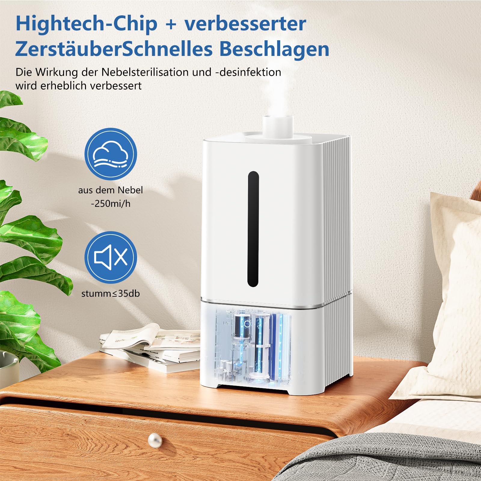 PKBD Humidificador para Growbox, Inteligente para Plantas, Higrómetro/Mando, Deshumidificador para Crecimiento y Propagación de Plantas, Salón