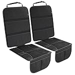 PIDO Car Seat Protector for Child Car Seat, 2 Pack Carseat Cover for Child Carseat with Thick Padding and Storage Pockets, Waterproof Protection for Vehicle Leather Upholstery