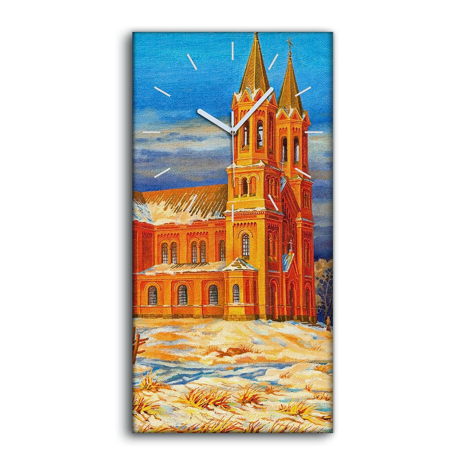 Horloge sur toile 30x60cm de style moderne et silencieuse