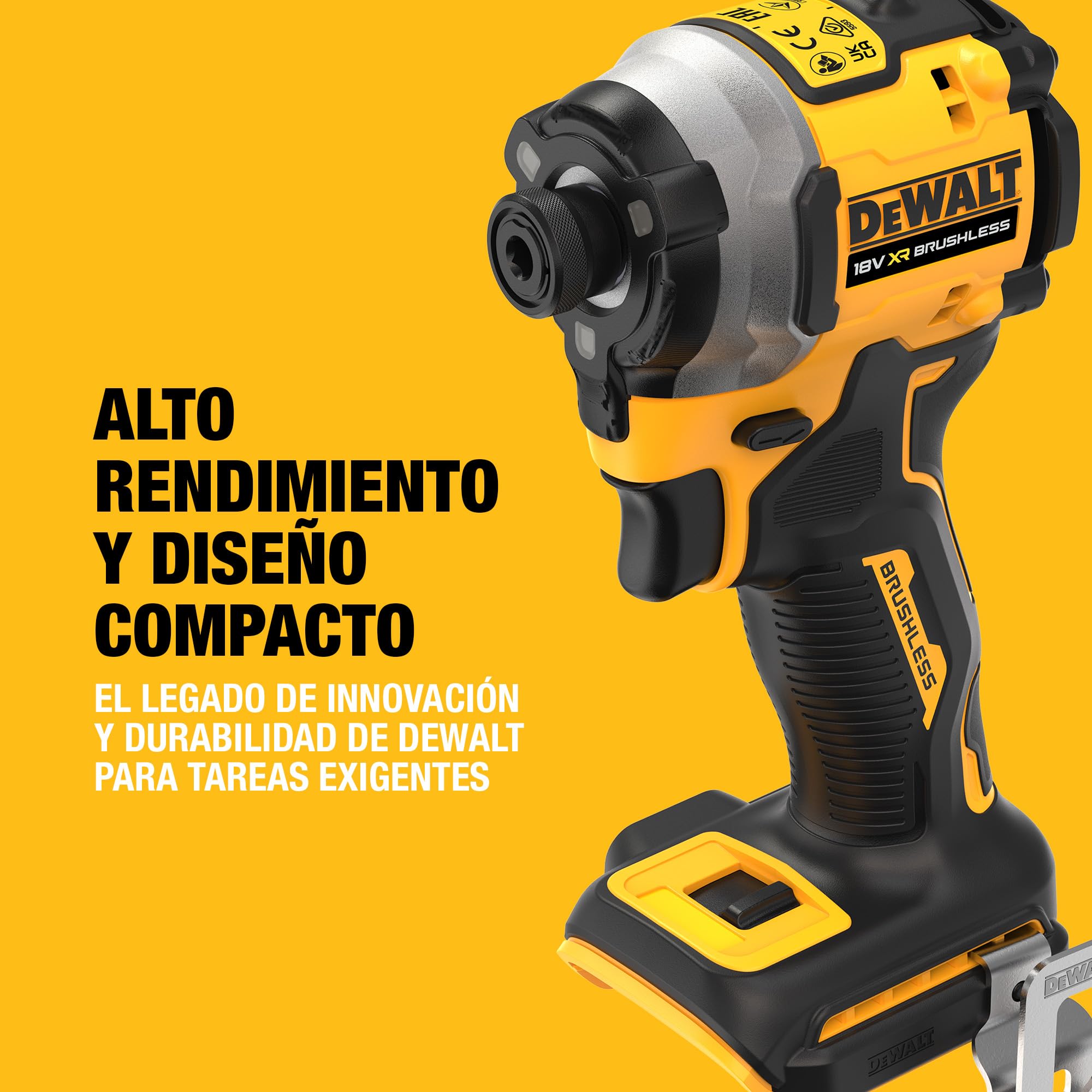 DEWALT 18V XR Atornillador de Impacto Compacto sin Escobillas, Unidad sin Batería, DCF850N-XJ