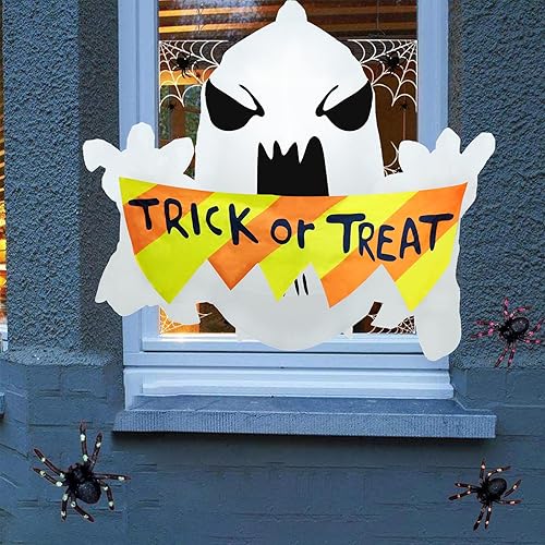 Miniatura 5 de Inflables de Halloween de 3.5 pies, fantasma volador que estalló de la ventana, inflables de Halloween con luces LED integradas, decoraciones