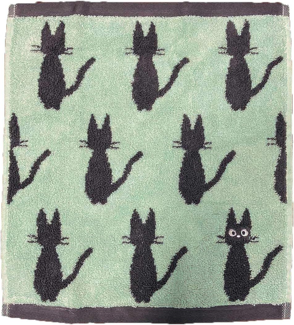 Studio Ghibli via Bluefin Marushin Kiki's Delivery Service Jiji Silhouette Wash Towel - Official Studio Ghibli Merchandise